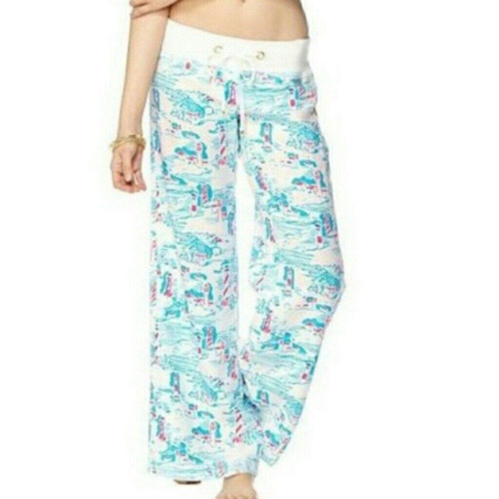 Lilly Pulitzer Beach Pants M lighthouses